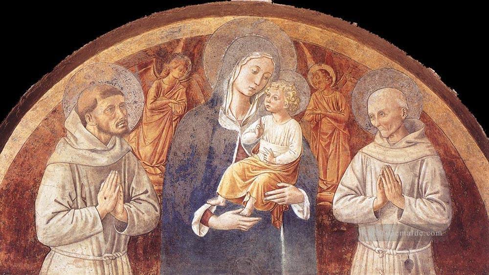 Madonna mit Kind zwischen St Franziskus und St Bernadine von Siena Benozzo Gozzoli Ölgemälde